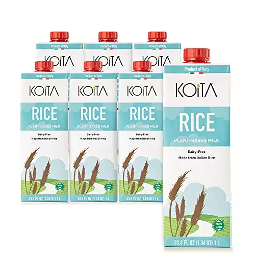 Koita Italian Rice Milk, Non Dairy, Plant-Based, Non GMO, Vegan, Shelf Stable 1L (6-pack)