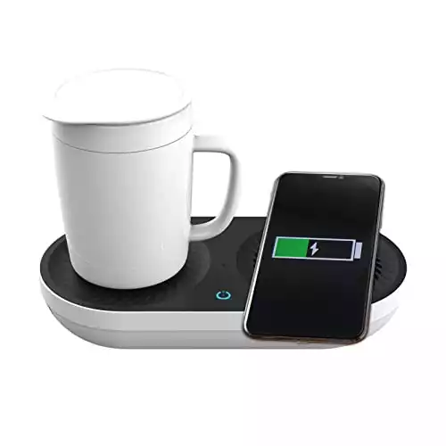 Coffee Mug Warmer Drink Cooler with Fast Wireless Charger