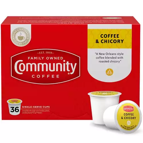 Community Coffee & Chicory 36 Count Coffee Pods, Medium Dark Roast