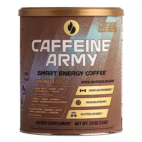 CAFFEINE ARMY Smart Energy Coffee, Keto Instant Coffee