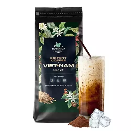 3 in 1 Coffee Instant Iced Coffee Mix - Vietnamese Instant Coffee with Cream and Sugar as Iced Latte, Ice Coffee Drinks, Hot Drink Mix, Asian Instant Coffee Mix