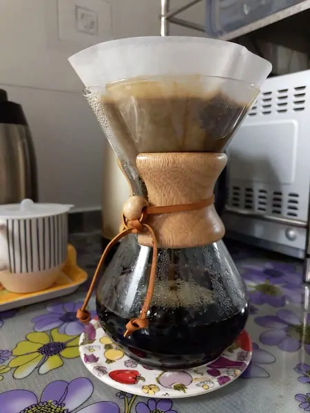 coffee filters in a chemex