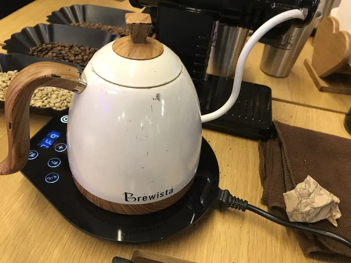 reheating coffee in a kettle