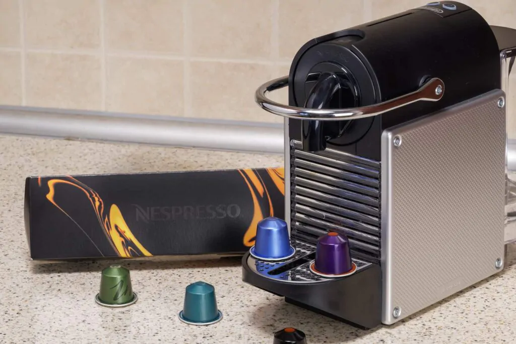 nespresso machine with nespresso pods