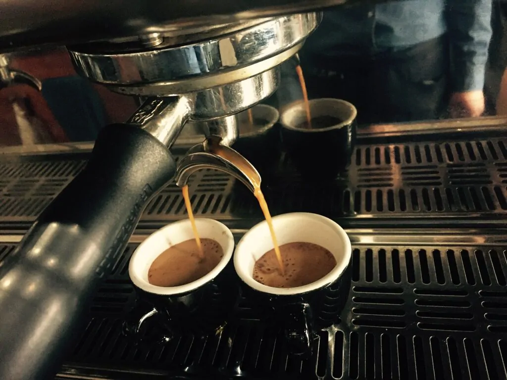 making espresso shot using an espresso machine