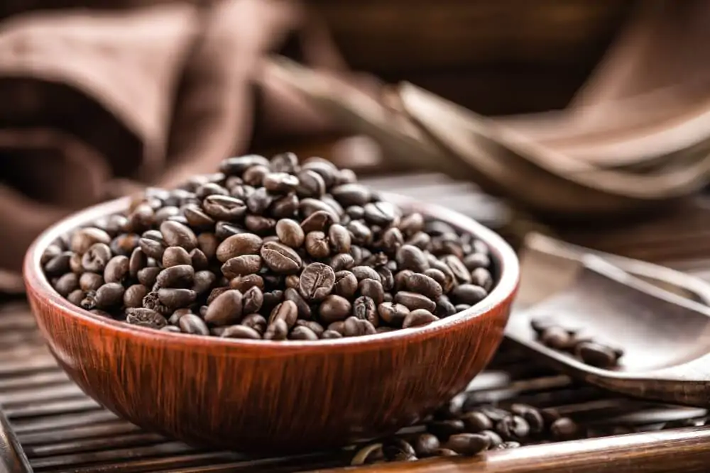 coffee beans on a bowl