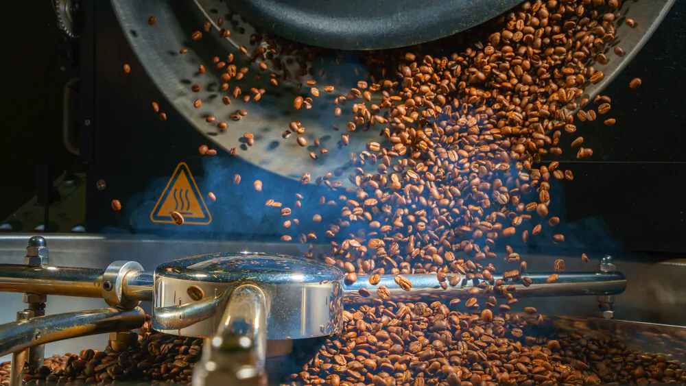 coffee machine sorting and roasting coffee beans