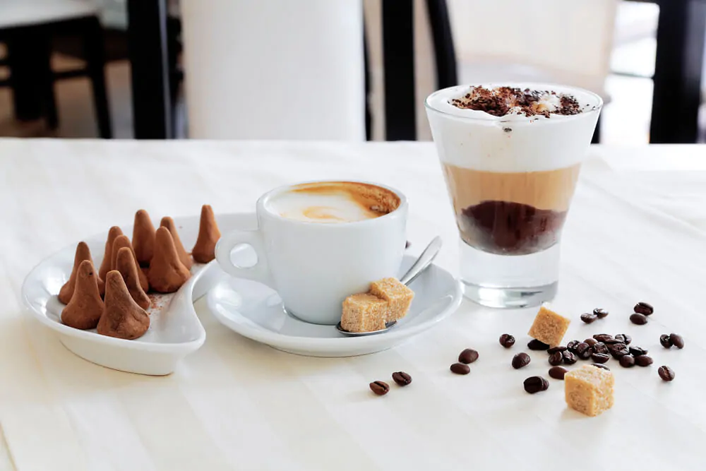 Appetizing coffee and sweets