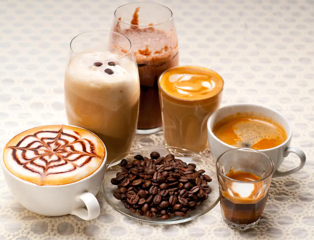 Selection of different coffee type