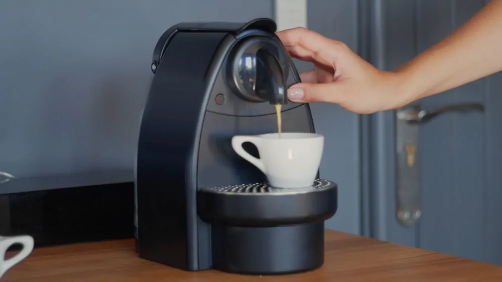 Brewing coffee using Nespresso coffee maker