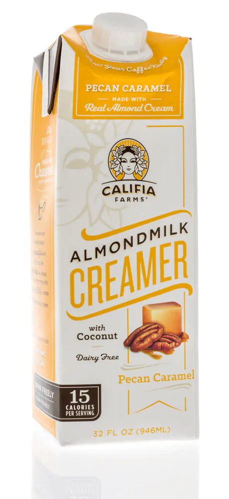  A package of Califia Farms almond milk creamer with coconut