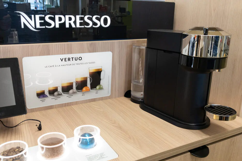 Nespresso brand of coffee maker
