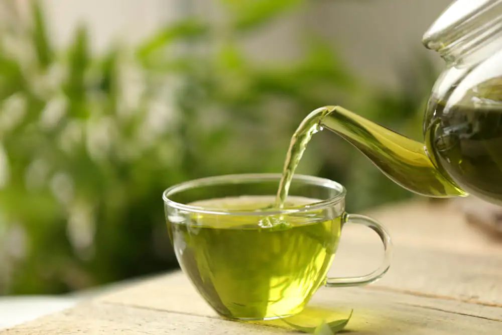 green tea closeup