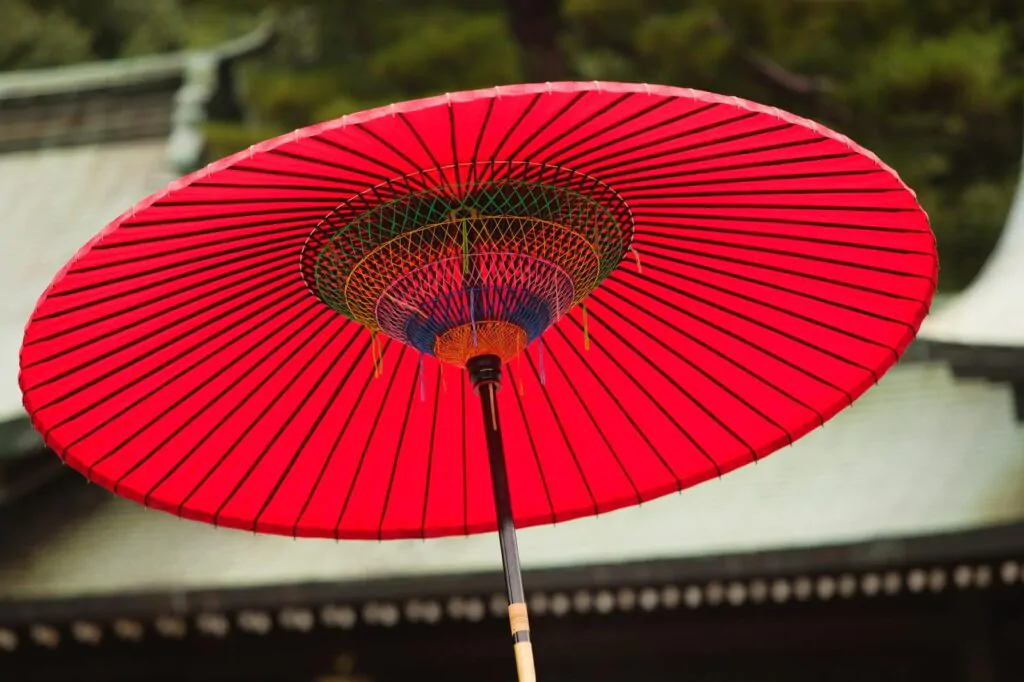 a Japanese red parasol