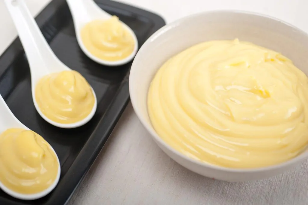 fresh natural homemade vanilla custard pastry cream