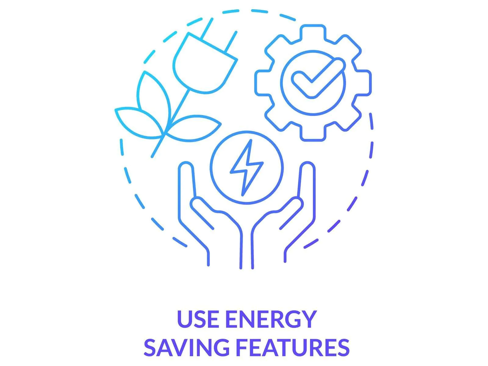 energy saving features concept icon