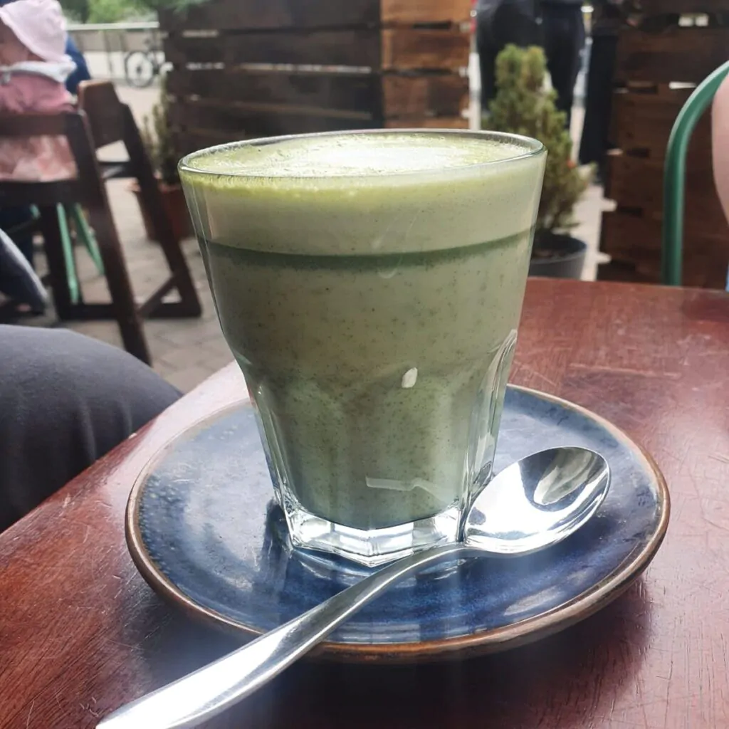green tea matcha served in a cafe