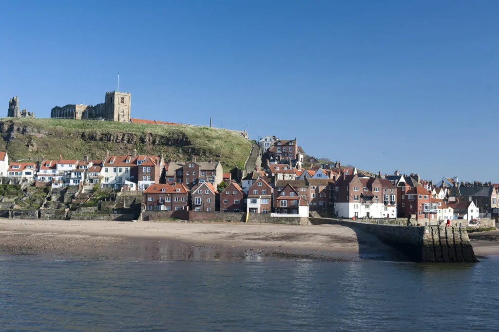waterfront and houses in Whitby in North Yorkshire