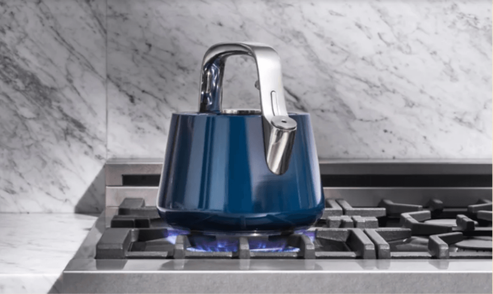 Caraway tea kettle in stove with high temperature