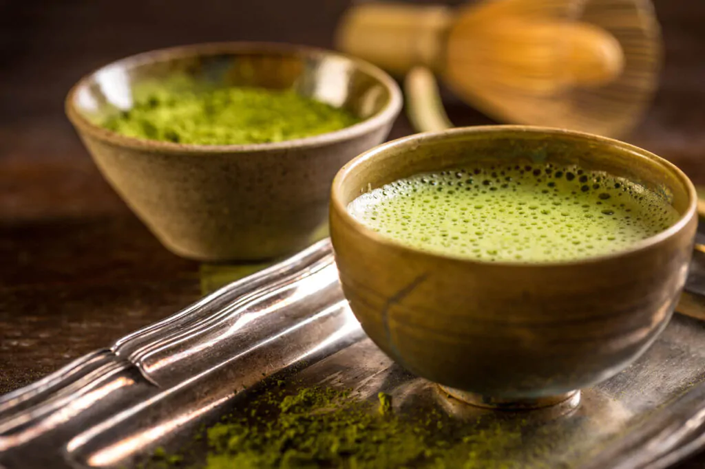 Green matcha tea