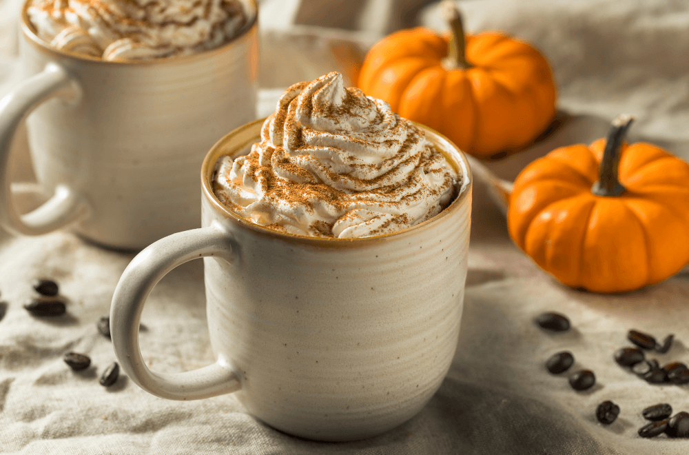  Pumpkin spice latte in a cup