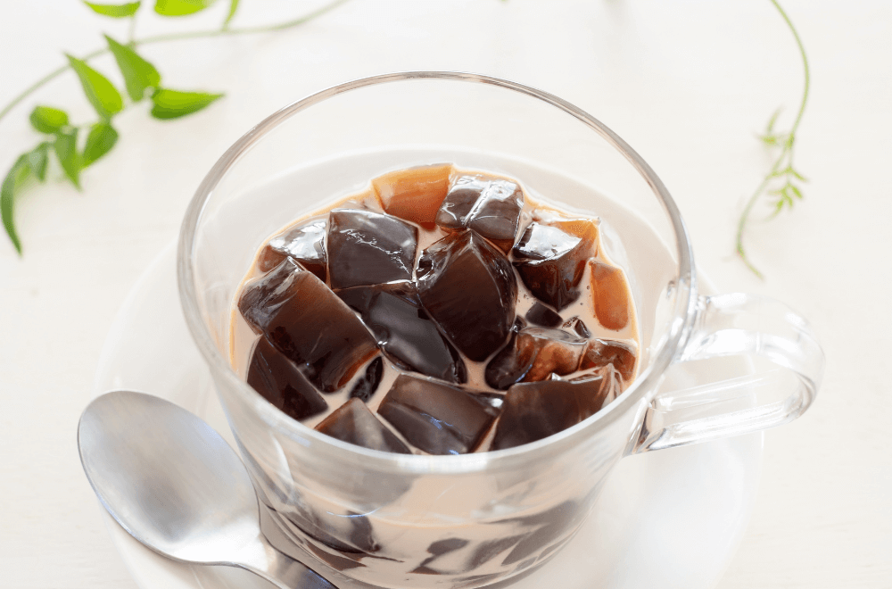 Coffee jelly in a cup