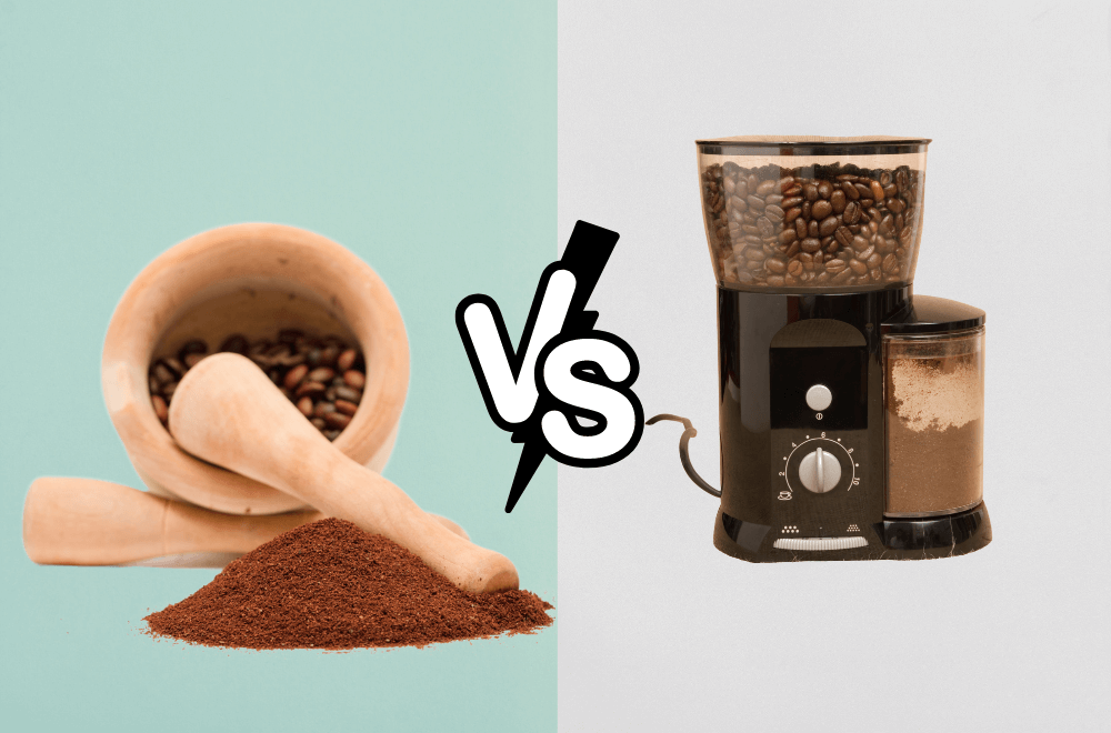 Mortar and pestle vs. electric coffee grinder