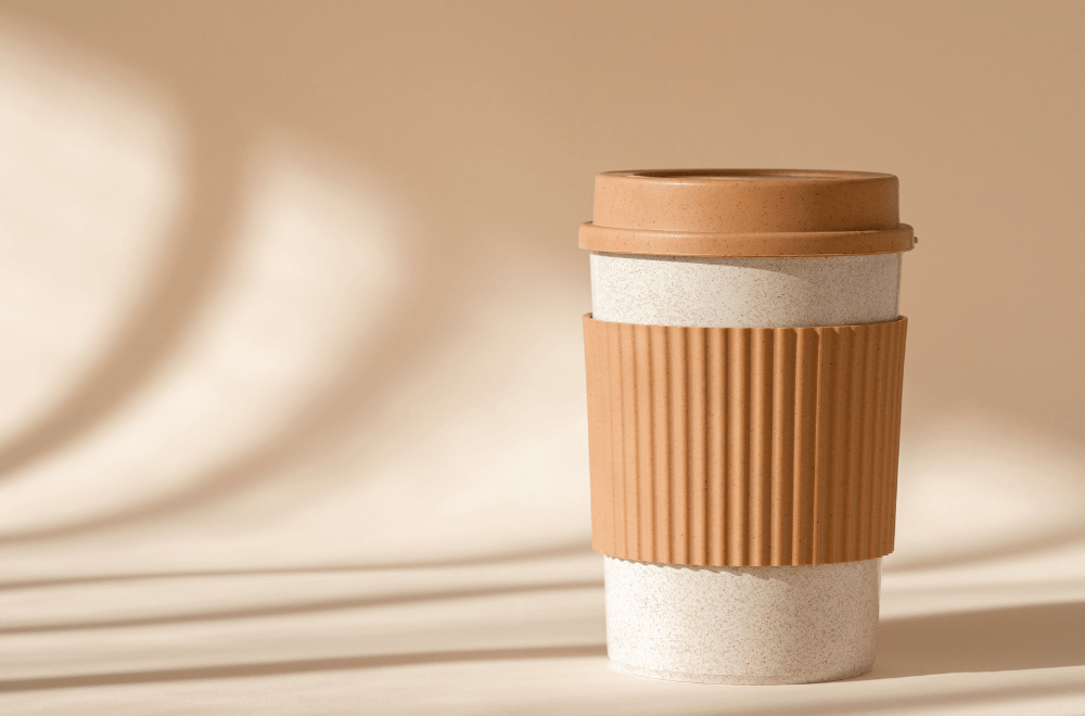 Sustainable bamboo eco-friendly cup with silicone holder