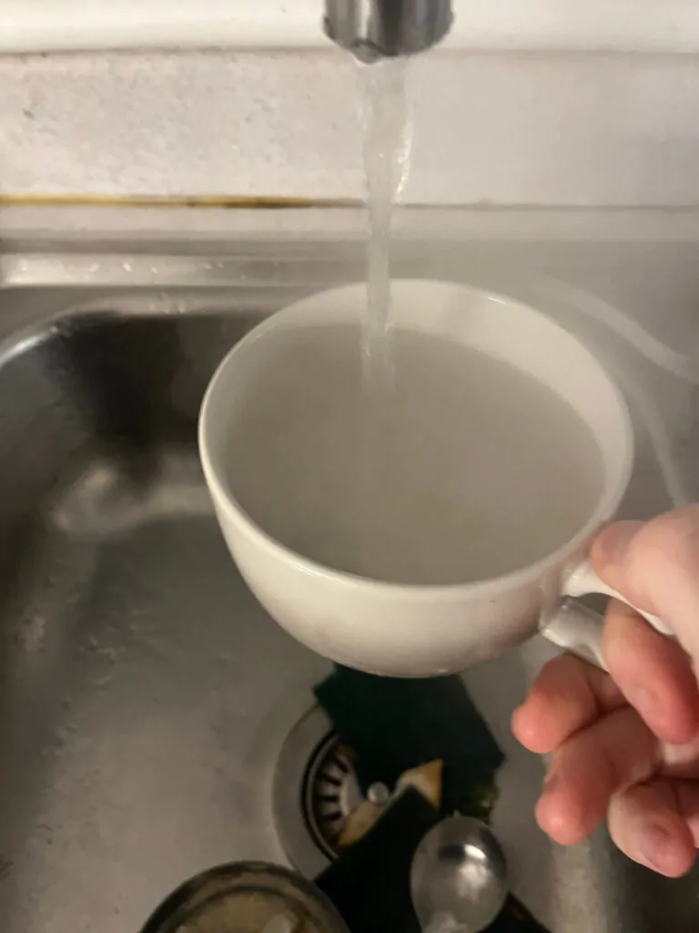 Quooket tap dispense hot water into a mug