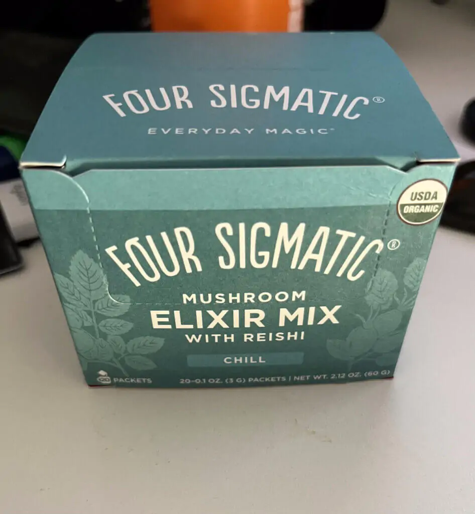 A box of four sigmatic mushroom coffee