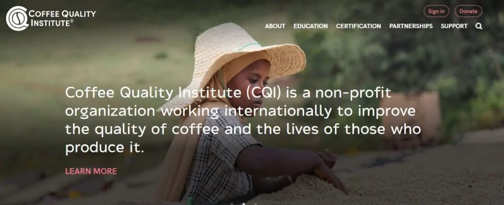 Coffee Quality Institute website