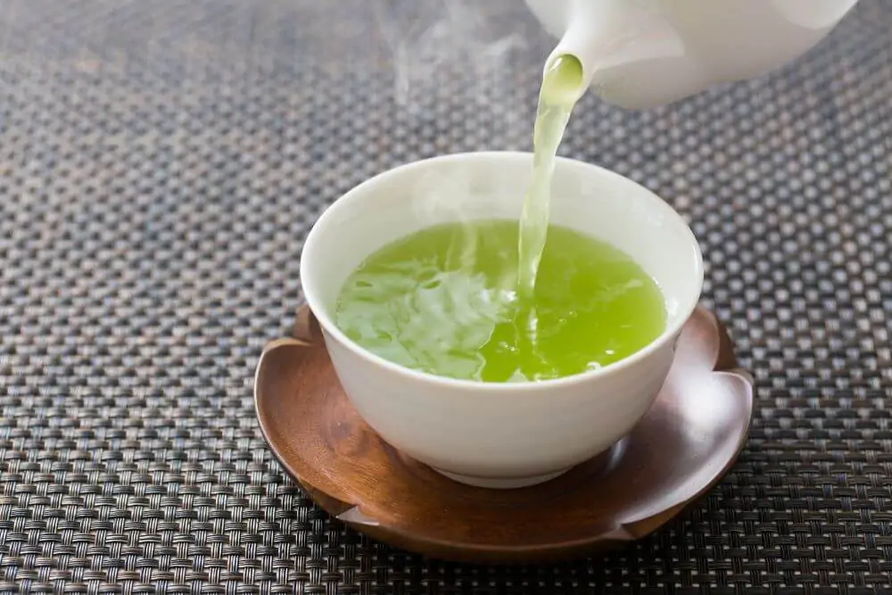 hot green tea