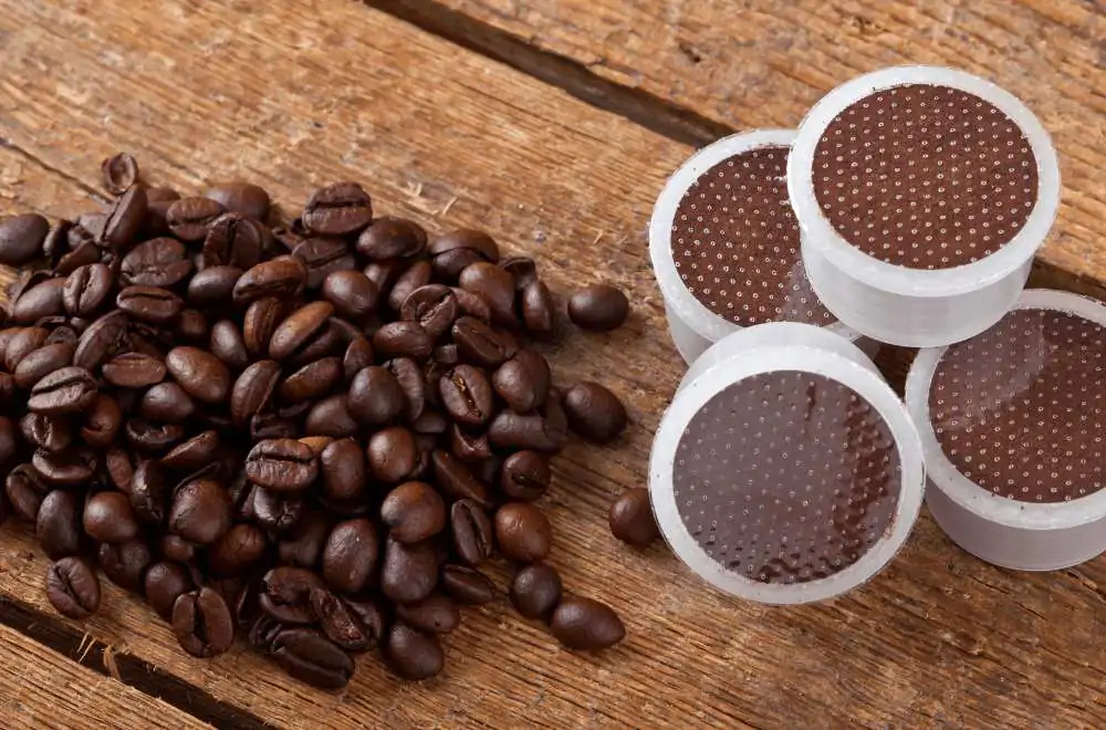 Coffee pods with coffee beans