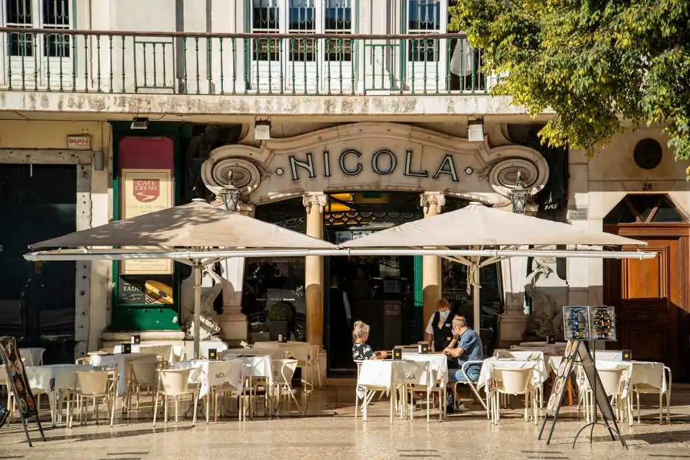 Cafe Nicola at the Rossia Square in Baixa in the City of Lisbon in Portuga